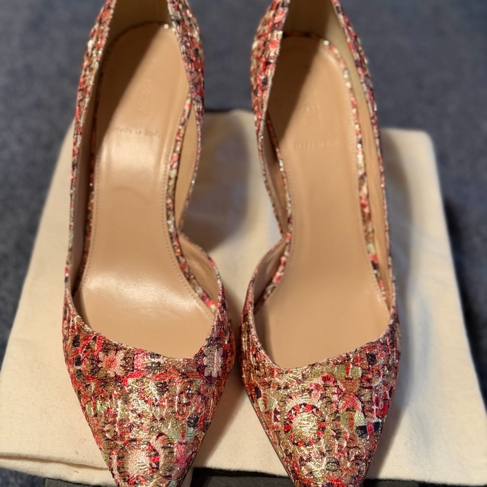 J. Crew Multicolor floral Collette Glitter Pumps